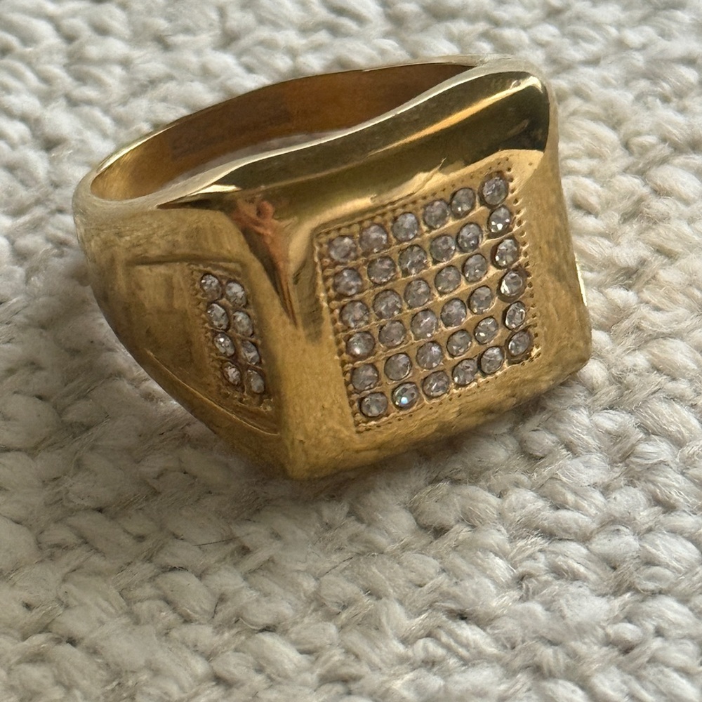 Gold-Tone Rhinestone Statement Ring - Picture 6 of 6